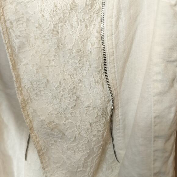 INC International Concept Linen Vest Open Front Lace Trim - Picture 7 of 11